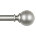 thumbnail image 1 of KAMANINA 3/4" Matte Round Ball Adjustable Single Curtain Rod, 28 - 48", Antique Silver, 1 of 6