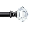 thumbnail image 1 of KAMANINA 3/4" Single Curtain Rod with Acrylic Diamond Finial, 84 - 120", Black, 1 of 8