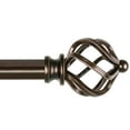 thumbnail image 1 of KAMANINA 3/4" Adjustable Single Curtain Rod with Twist Cage Finial, 28 - 48", Bronze, 1 of 8