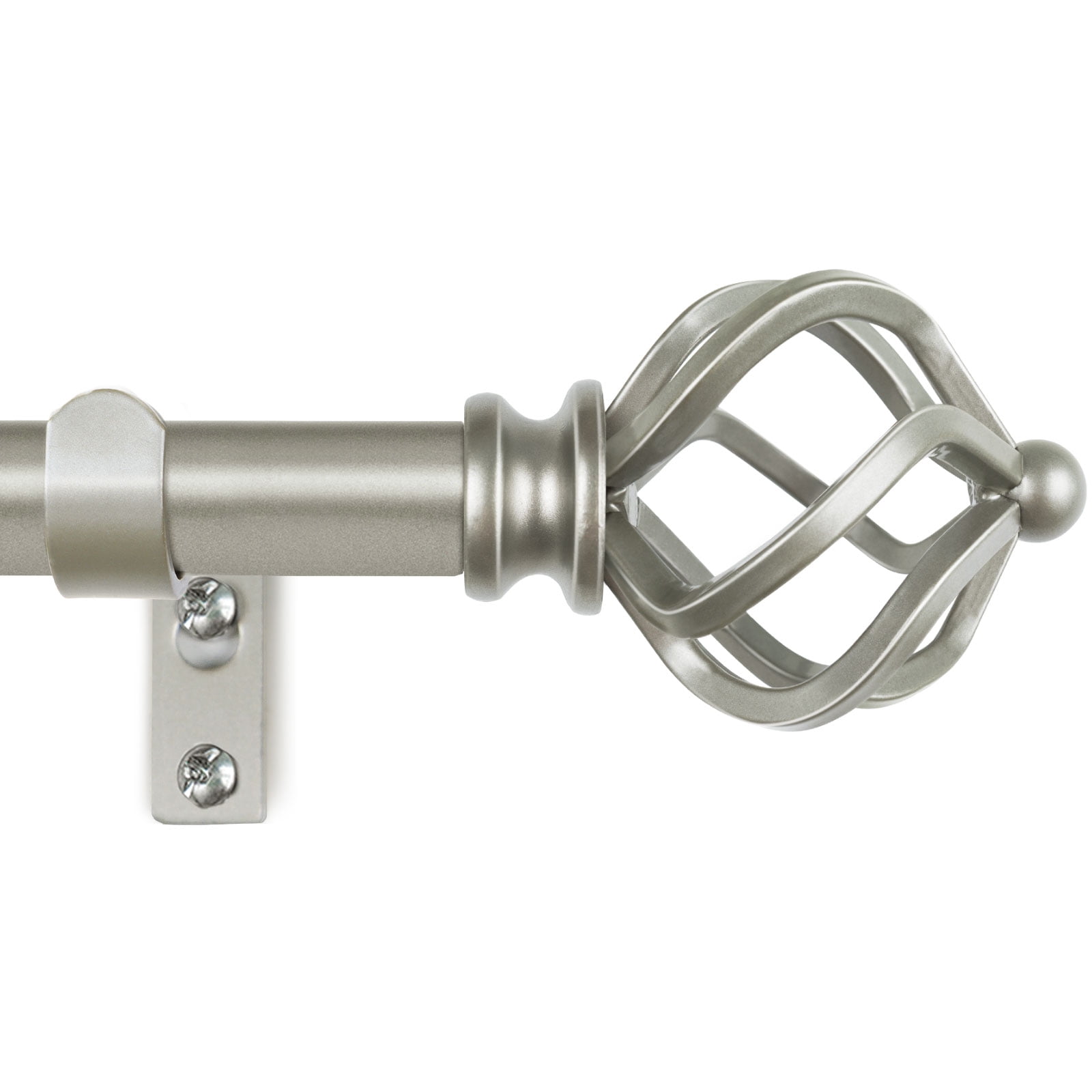 Asta Per Tenda Telescopica Argento Con Terminali Twist In Acrilico – Regolabile Da 36 A 183 Cm, Diametro 25 Mm - 3