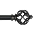 thumbnail image 1 of KAMANINA 3/4" Adjustable Single Curtain Rod with Twist Cage Finial, 28 - 48", Black, 1 of 8