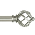 thumbnail image 1 of KAMANINA 3/4" Adjustable Single Curtain Rod with Twist Cage Finial, 84 - 120", Antique Silver, 1 of 8