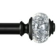 thumbnail image 1 of KAMANINA 7/8" Adjustable Single Curtain Rod with Translucent Finial, 28 - 48", Black, 1 of 7