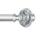 thumbnail image 1 of KAMANINA 7/8" Adjustable Single Curtain Rod with Translucent Finial, 84 - 120", Silver, 1 of 8
