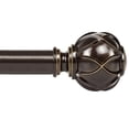 thumbnail image 1 of KAMANINA 7/8" Adjustable Single Curtain Rod with Netted Texture Finial, 28 - 48", Bronze, 1 of 7