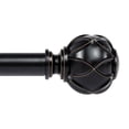 thumbnail image 1 of KAMANINA 7/8" Adjustable Single Curtain Rod with Netted Texture Finial, 48 - 84", Black, 1 of 7