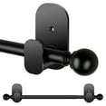 thumbnail image 1 of KAMANINA 5/8" No Drill Curtain Rod with Adhesive Brackets, 28 - 48", Black, 1 of 8