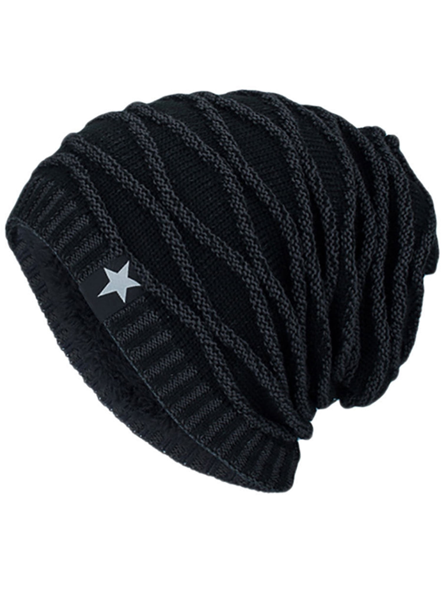 KAMAOS Mens Oversized Slouch Beanie Hat Knitted Ribbed Thermal Baggy