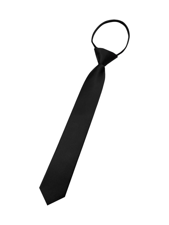 Men's Pre-Tied Adjustable Zipper Tie, Black, 3.15 in Wide