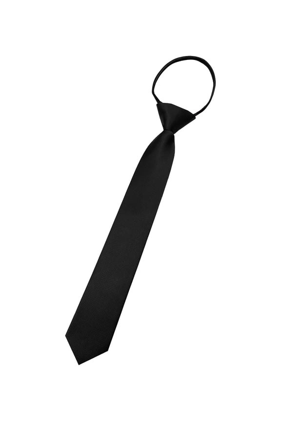 Men's Pre-Tied Adjustable Zipper Tie, Black, 3.15 in Wide