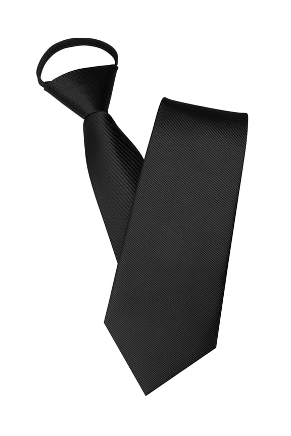 Black Men’s 3.15” Solid Color Tie Pre-tied Adjustable Necktie