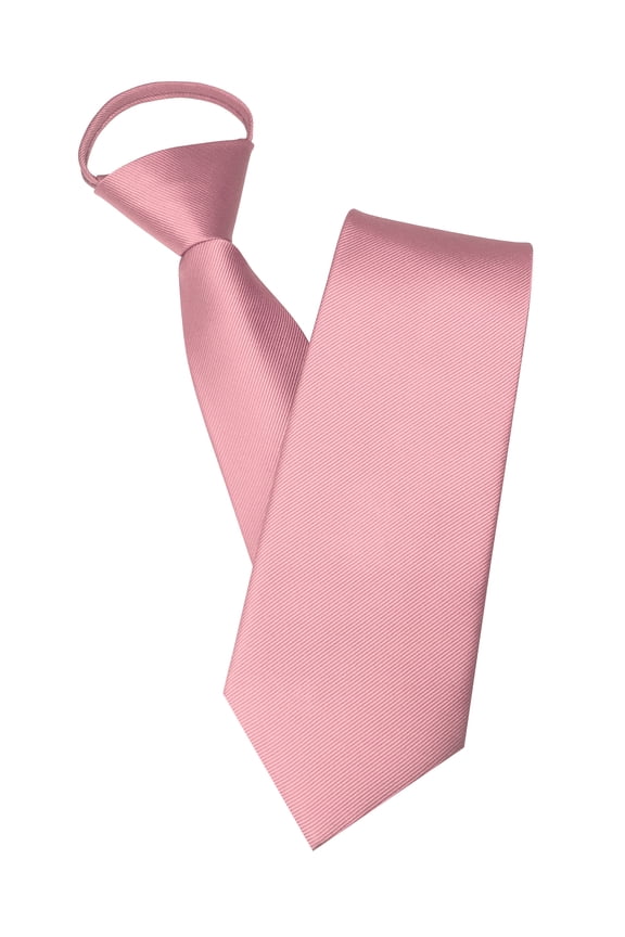 Blush Pink Men’s 3.15” Solid Color Tie Pre-tied Adjustable Necktie