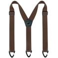 thumbnail image 1 of KAMBERFT Coffee Brown Suspenders for Men, 1.5 inch Wide Adjustable Elastic Y-Back Braces with 3 Snap Loops, 1 of 5