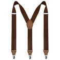 thumbnail image 1 of KAMBERFT Coffee Suspenders for Men 1.4 inch Wide Adjustable Elastic Y-Back Braces with 3 Metal Clips, 1 of 4