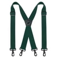 thumbnail image 1 of KAMBERFT Dark Green Heavy Duty X-Back Suspenders for Men, 1.4 inch Wide Adjustable Elastic Straps, 1 of 5