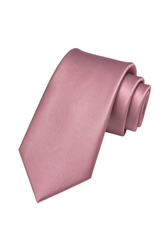 Men’s Dusty Rose Tie Solid Color Necktie, 3.15 inch Wide