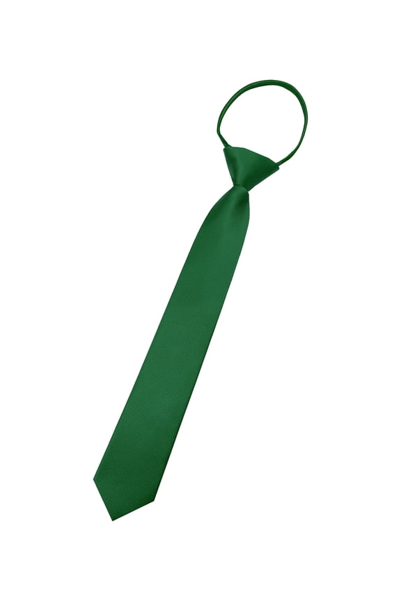 Men's Pre-Tied Adjustable Zipper Tie, Emerald Green, 3.15 in Wide