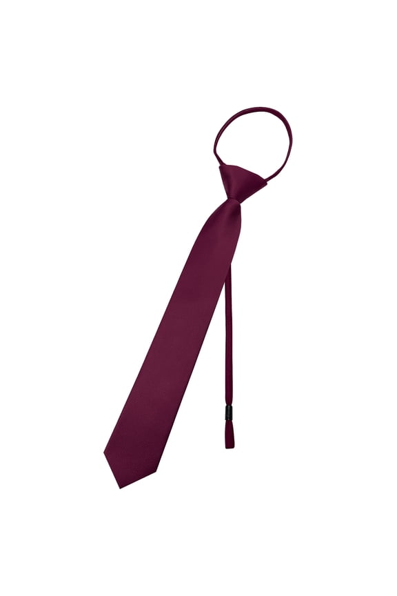 Maroon Men’s 3.15” Solid Color Pre-tied Adjustable Necktie