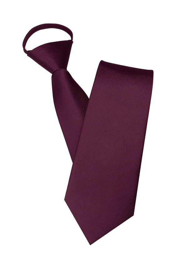 Maroon Men’s 3.15” Solid Color Tie Pre-tied Adjustable Necktie
