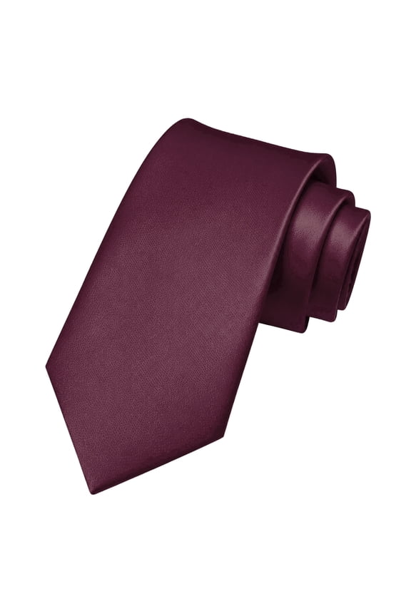 Men’s Maroon Solid Color Necktie, 3.15 inch Wide