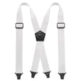 thumbnail image 1 of KAMBERFT Men's Heavy Duty Hidden Suspenders for Under Clothes, Adjustable X-Back Elastic Straps, White, 1 of 3