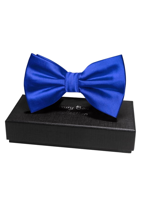 Men’s Royal Blue Pre-tied Bow Tie, Solid Color Adjustable Bowtie