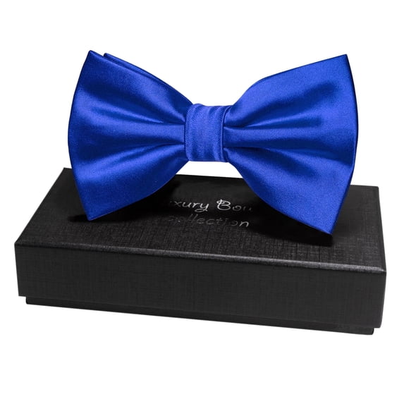 KAMBERFT Royal Blue Pre-Tied Bow Tie for Men, Adjustable Solid Bowtie for Weddings, Tuxedos and Parties