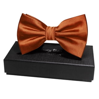 KAMBERFT Rust Pre-Tied Bow Tie for Men, Adjustable Solid Bowtie for Weddings, Tuxedos and Parties