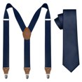 thumbnail image 1 of KAMBERFT Men's Skinny Tie and Suspenders Set, Y-Back, Navy, 2-Piece, 1 of 5