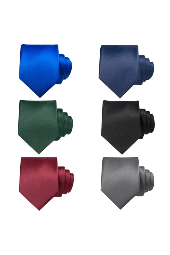 Men’s Ties 6 Pack, Assorted Necktie Set for Wedding, Business and Formal Wear