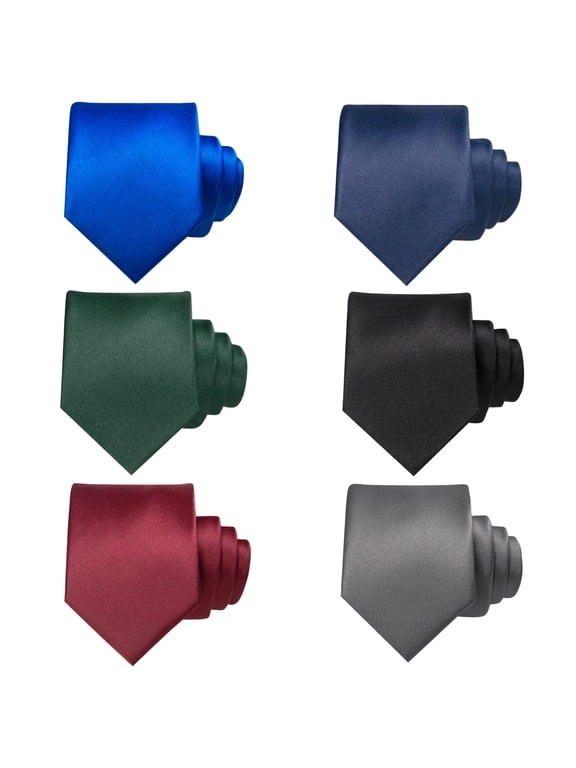 Men’s Ties 6 Pack, Assorted Necktie Set for Wedding, Business and Formal Wear