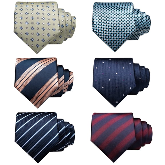 KAMBERFT Men’s Ties 6 Pack, Assorted Necktie Set for Wedding, Business and Formal Wear