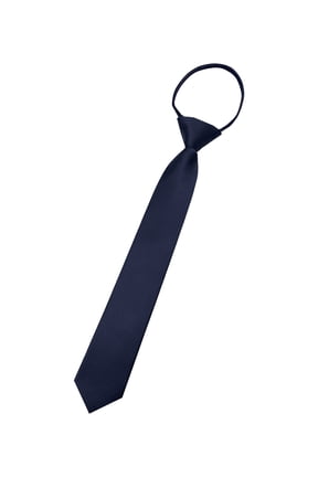 Men's Pre-Tied Adjustable Zipper Tie, Navy Blue, 3.15 in Wide