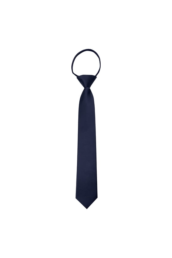 Navy Blue Pre-tied Necktie for Men, 3.15 inch Wide Solid Color Adjustable Tie