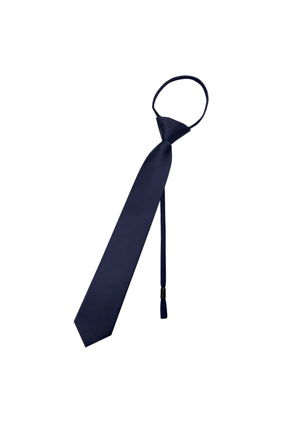 Navy Blue Men’s 3.15” Solid Color Pre-tied Adjustable Necktie