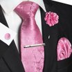 Square Raja Pin KAMBERFT Men's Burgundy Paisley Pre-Tied Bow Tie 4-Piece Gift Set with ...