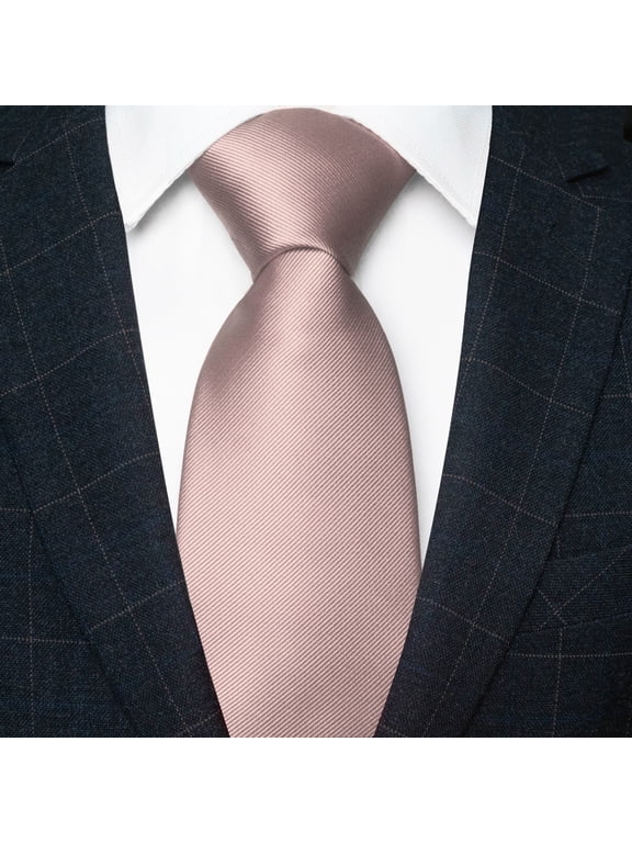 Men’s Rose Gold Tie, Solid Color Necktie for Business and Wedding