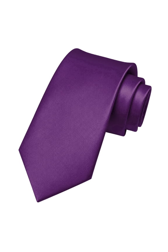 Men’s Purple Tie Solid Color Necktie, 3.15 inch Wide