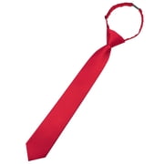 KAMBERFT Red Boys Solid Color Pre-Tied Necktie with Adjustable Buckle Closure, Ages 8 12