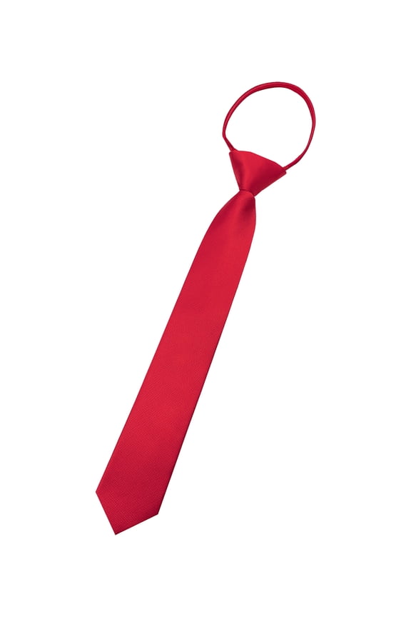 Men's Pre-Tied Adjustable Zipper Tie, Red, 3.15 in Wide