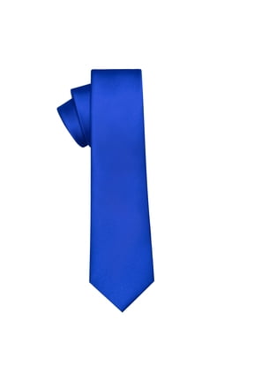Men's Royal Blue Slim Tie, 2.4 inch Wide, Solid Color Skinny Necktie