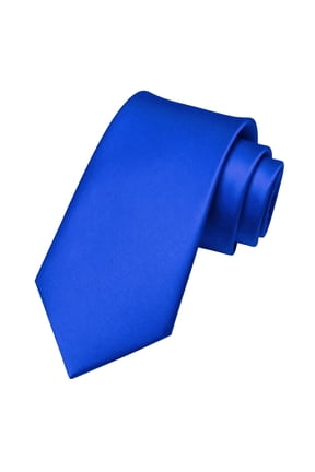 Royal Blue Tie for Men, 3.15 inch Wide Solid Color Necktie for Business Wedding Formal Wear