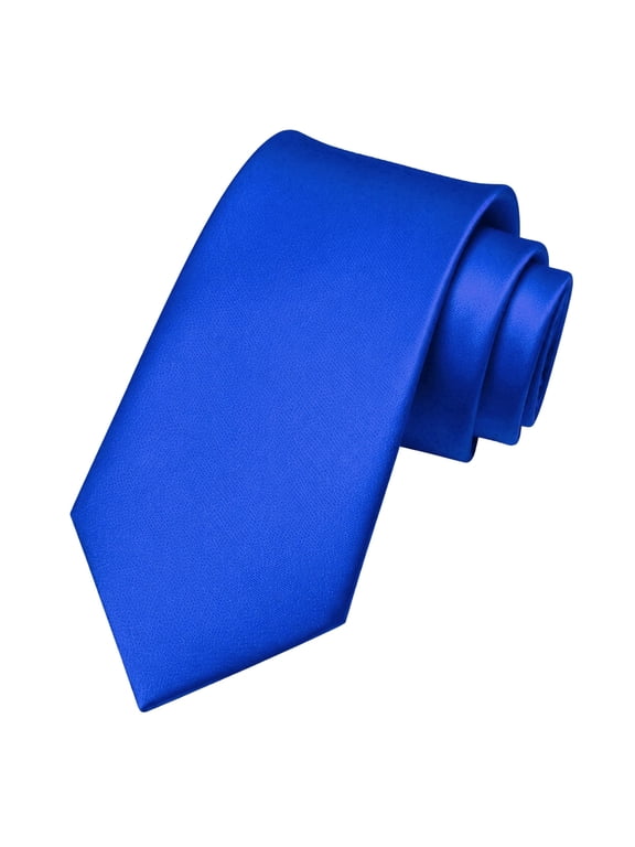 Royal Blue Tie for Men, 3.15 inch Wide Solid Color Necktie for Business Wedding Formal Wear