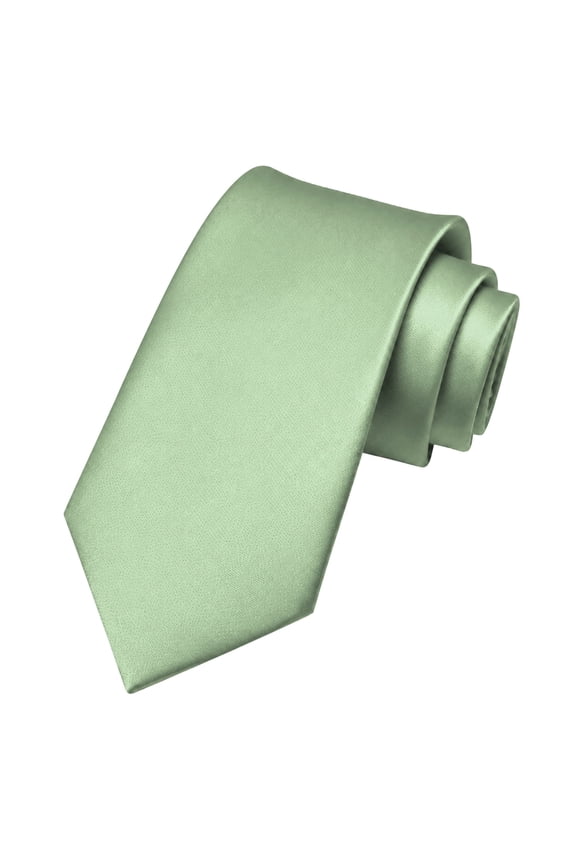 Sage Green Tie for Men, 3.15 inch Wide Solid Color Necktie for Business Wedding Formal Wear