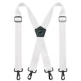 thumbnail image 1 of KAMBERFT White Heavy Duty X-Back Suspenders for Men, 1.4 inch Wide Adjustable Elastic Straps, 1 of 5