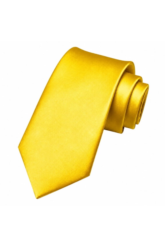 Men’s Yellow Solid Color Necktie, 3.15 inch Wide