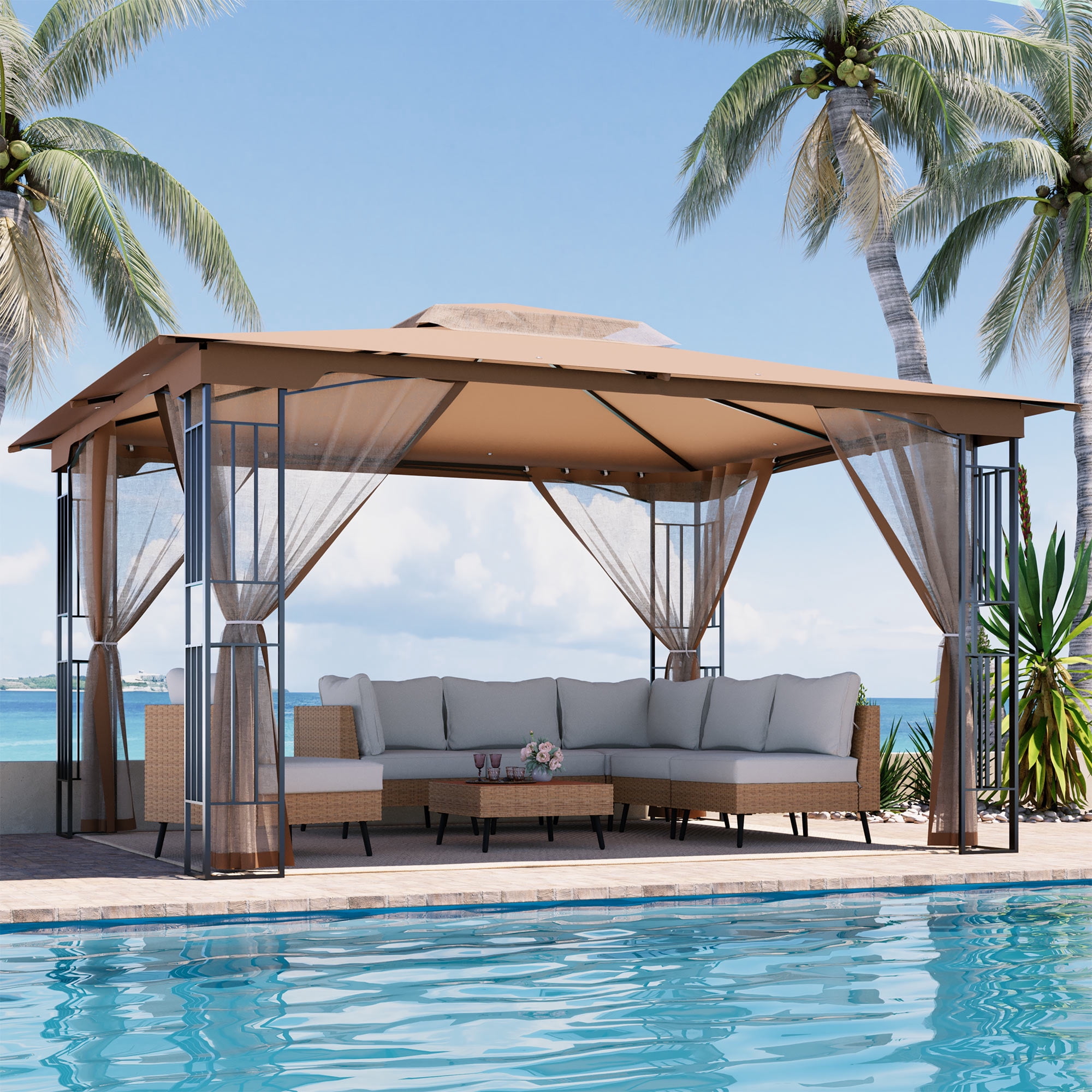 ABCCANOPY 10'x12' Patio Gazebo With Mosquito Netting and Double