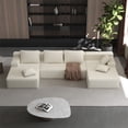 thumbnail image 1 of KAMEROUT 132" Modular Sectional Sofa Couches, U-Shaped Boneless Cloud Sofa with Deep Seat & Cushions, Beige, 1 of 8