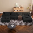 thumbnail image 1 of KAMEROUT 132" Modular Sectional Sofa Couches, U-Shaped Boneless Cloud Sofa with Deep Seat & Cushions, Black, 1 of 8
