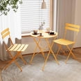 thumbnail image 1 of KAMEROUT 3-Piece Folding Bistro Set with 2 Chairs and 1 Table for Patio, Yard, Yellow, 1 of 7